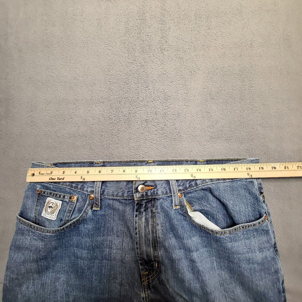 Cinch Jeans Mens 38x27 Blue Denim Relaxed Fit Straight Leg Distressed Denim - Picture 8 of 11